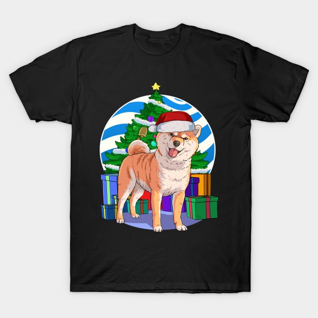 Shiba Inu Dog Cute Santa Christmas Gift T-Shirt by Noseking